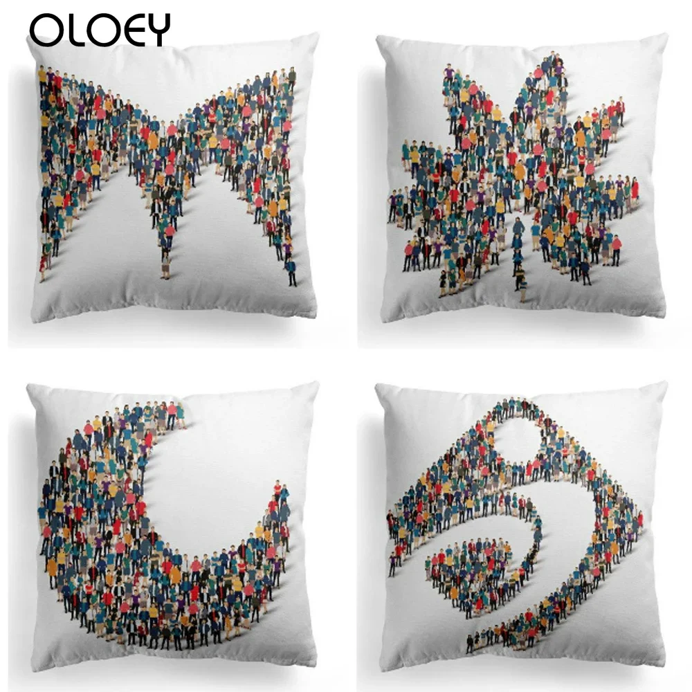 

Abstract Art Polyester Throw Pillow Cover Home Cushion Cover Colorful Pillowcase Sofa Bed Nordic Decorative Pillow Case 45X45CM