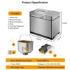Stainless Steel 1KG 17-in-1 Automatic Bread Maker 650W Programmable Bread Machine With 3 Loaf Sizes Fruit Nut Dispenser 6