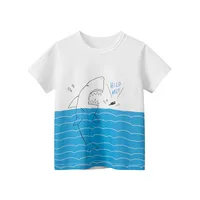 Jumping Meters Children's Summer T Shirts Dinosaur Print Hot Selling Short Sleeve Cartoon Toddler Tees Tops Boys Girls Clothing 2