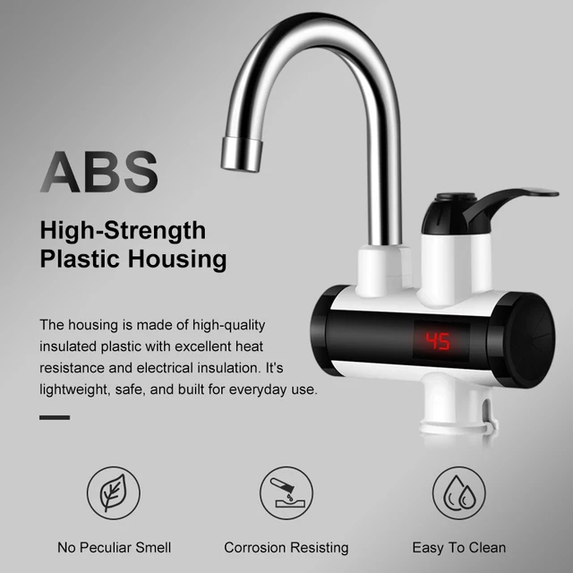 เครื่องทําน้ําอุ่นไฟฟ้า 220V ก๊อกน้ําห้องครัว Tankless ความร้อนทันที Water TAP ไหลอุ่น Mixer ดิจิตอลสําหรับภายใต้อ่างล้างจาน 4