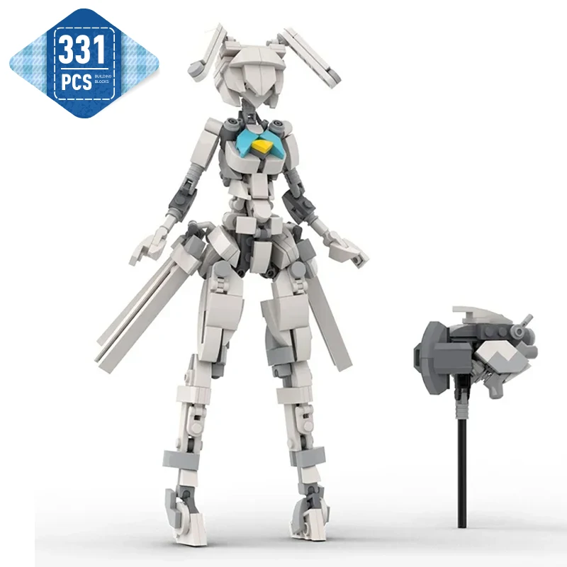 Moc Robot Girl Action Figure Building Blocks Modello Di Assemblaggio Mobile Suit Girl Creative Bricks Holiday Birthday Gift Toy