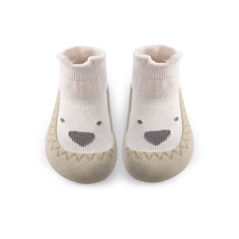 Baby Shoes New Baby Sock Shoes Cute Cartoon Animal Soft Rubber Sole Non-Skid Indoor Slipper Floor Sneaker Infant First Walker Floor Shoes
