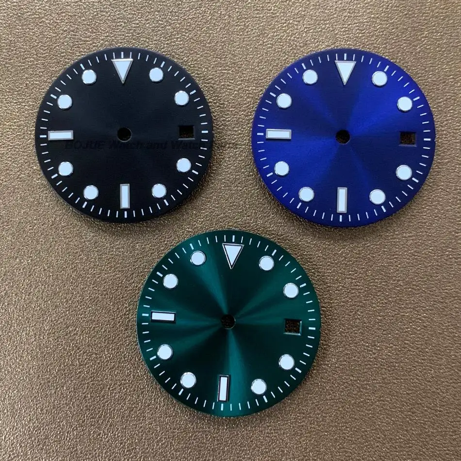 29mm Green Luminous Watch Dial Replacement Set for Submariner Yachtmaster Movement
