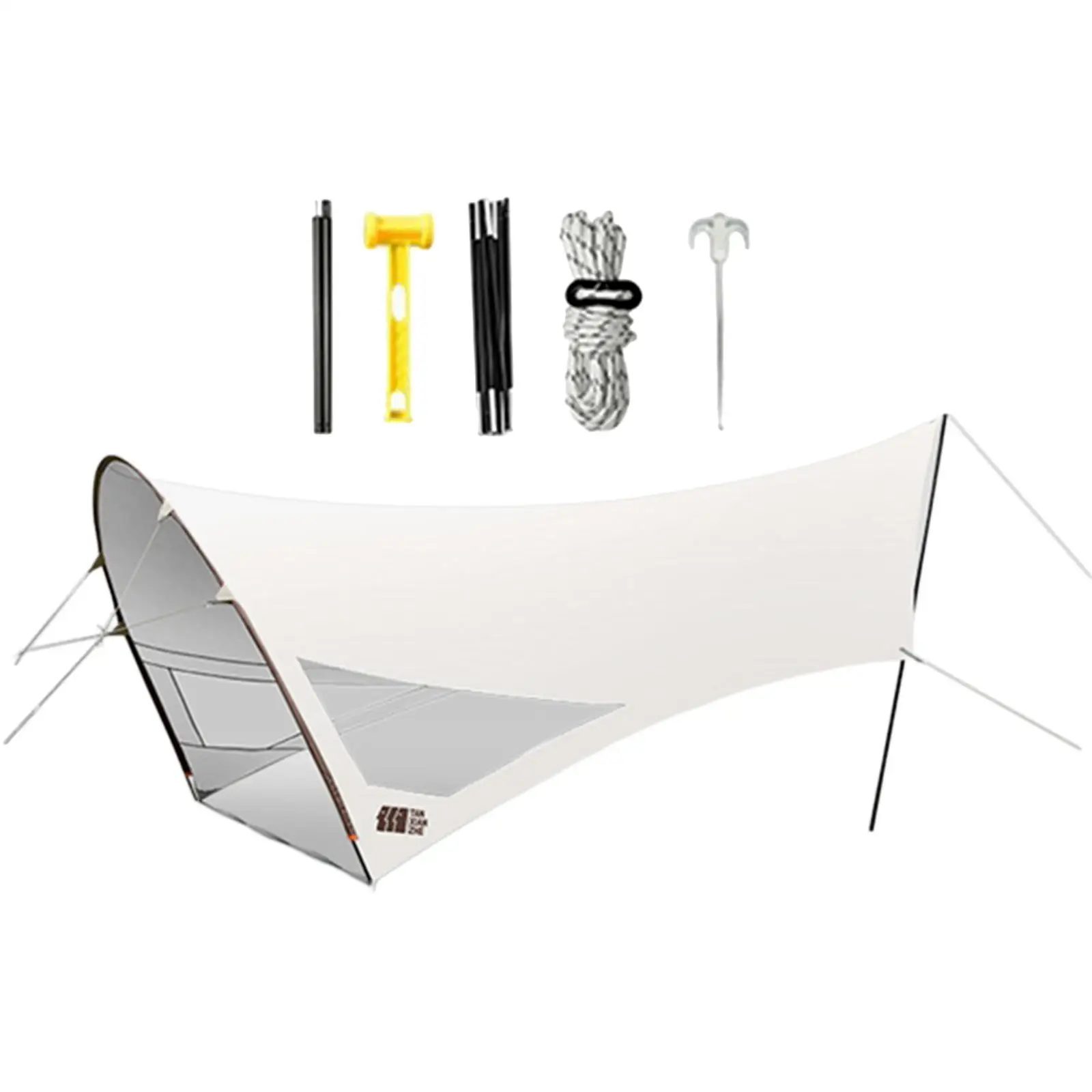 

Camping Tarp with Poles Waterproof with Carry Bag Durable Sun Shade Shelter Canopy for Garden Backyard Touring Hiking Traveling