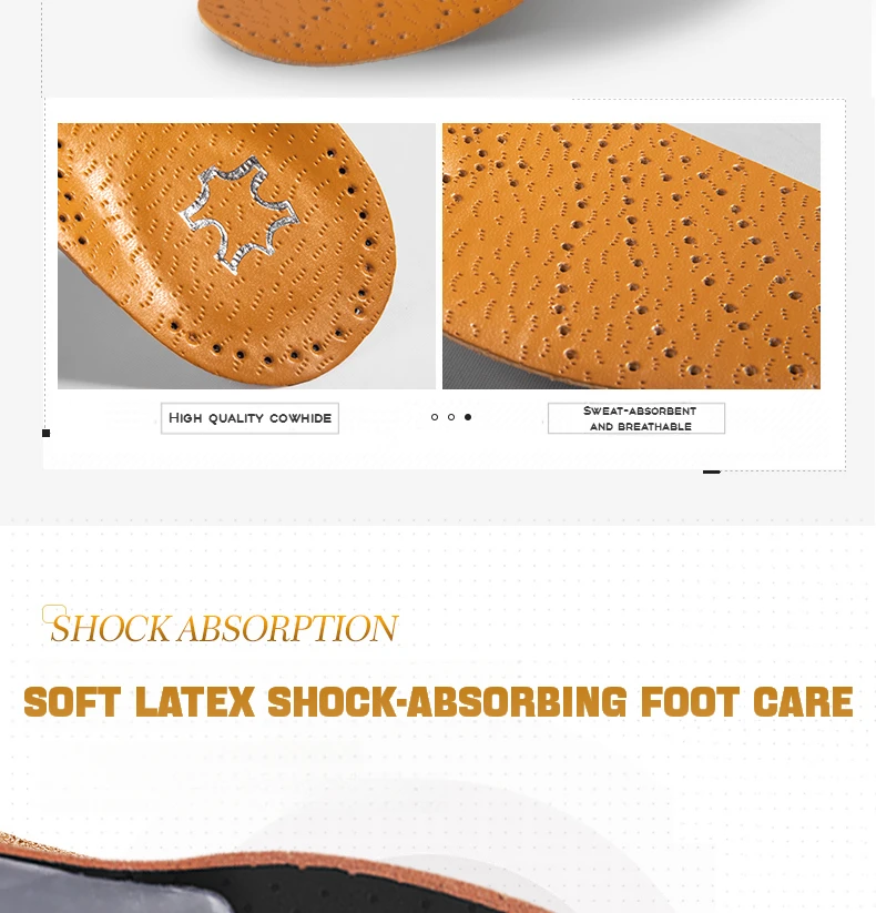 1 Paar voll- und halb orthopädische Einlegesohlen für Schuhe, Fußgewölbeunterstützung, Einlegesohlen für Füße, Plantarfasziitis, Schuhpolster, hochwertige Komforteinsätze aus Rindsleder – Detail 10