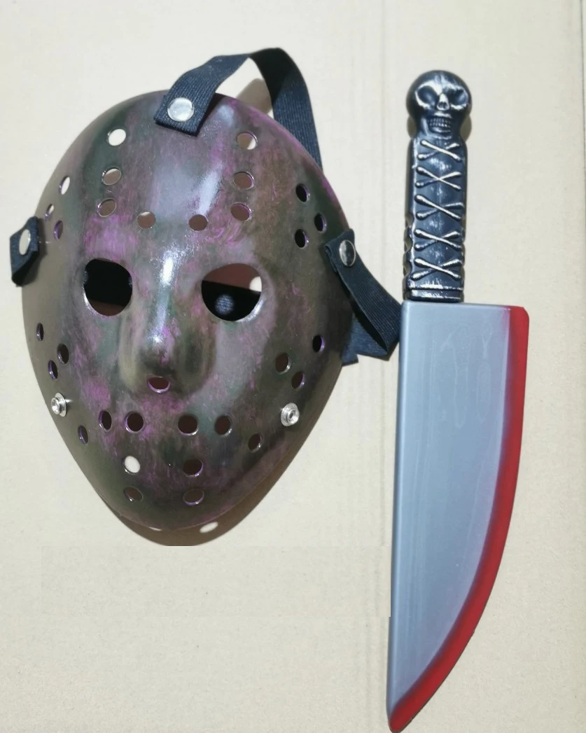 Máscara de Jason Cosplay con Machete Freddy, fiesta de Hockey, máscara