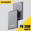 Essager Thin Wireless Power Bank Magnetic 20W 5000mAh Portable Fast Charging External Battery for Magsafe For iPhone 16 15 14 13 1