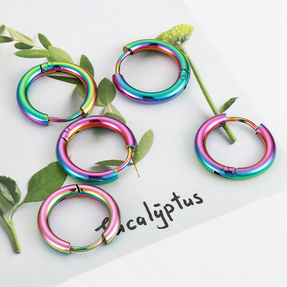 10 stücke Edelstahl Hoop Ohrringe Dia 8-20mm für Männer Frauen Kreis Anti-allergische Ohr Schnalle DIY Machen Ohr Schmuck Zubehör – Detail 12