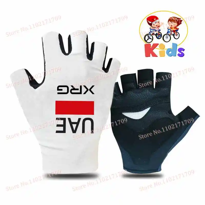 Kids Team UAE Cycling Glove Half Finger Anti-Slip Gel Bicycle Glove Full Finger Road Bike MTB Mittens