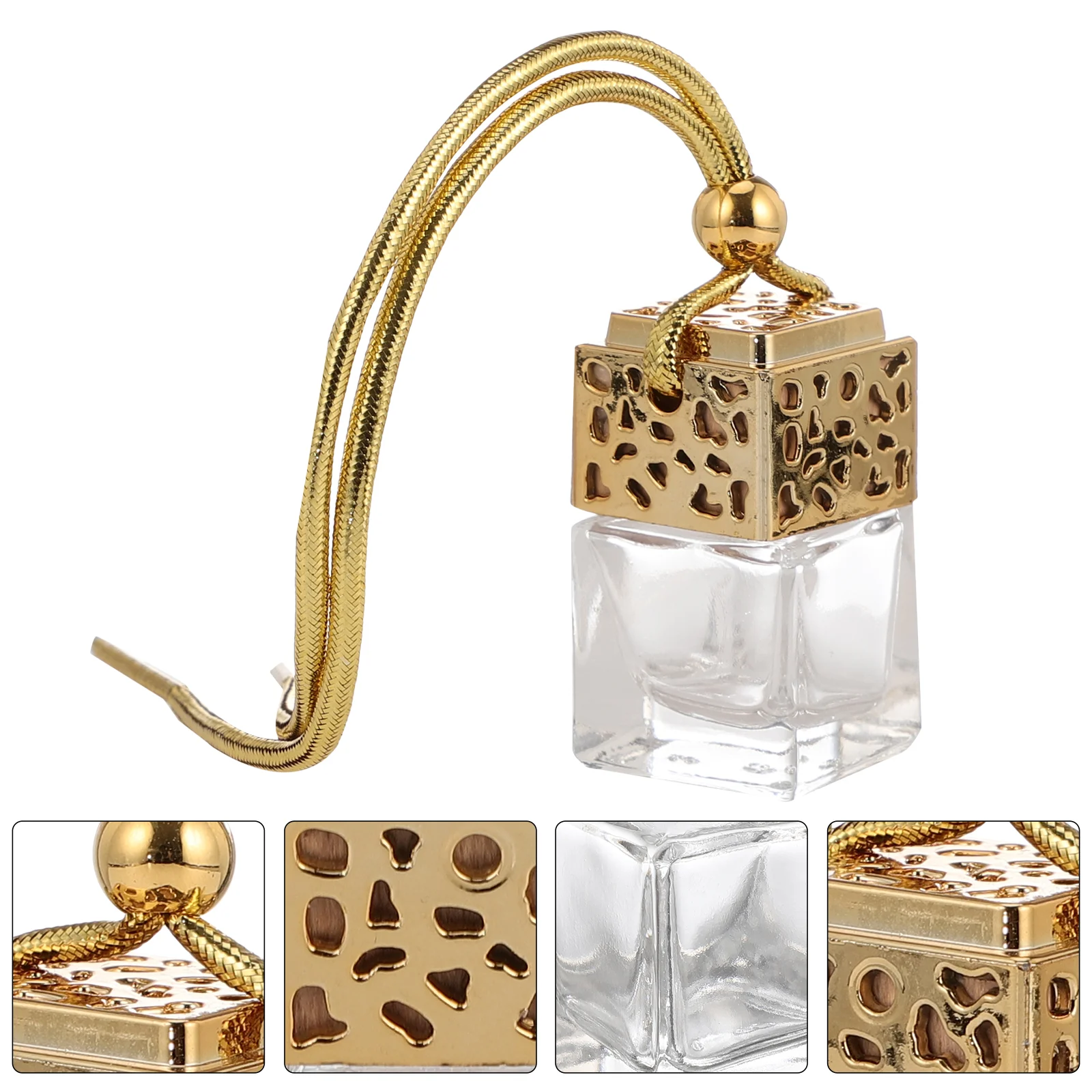 

5pcs Empty Car Hanging Perfume Glass Bottle Hanging Aromatherapy Diffuse Bottles