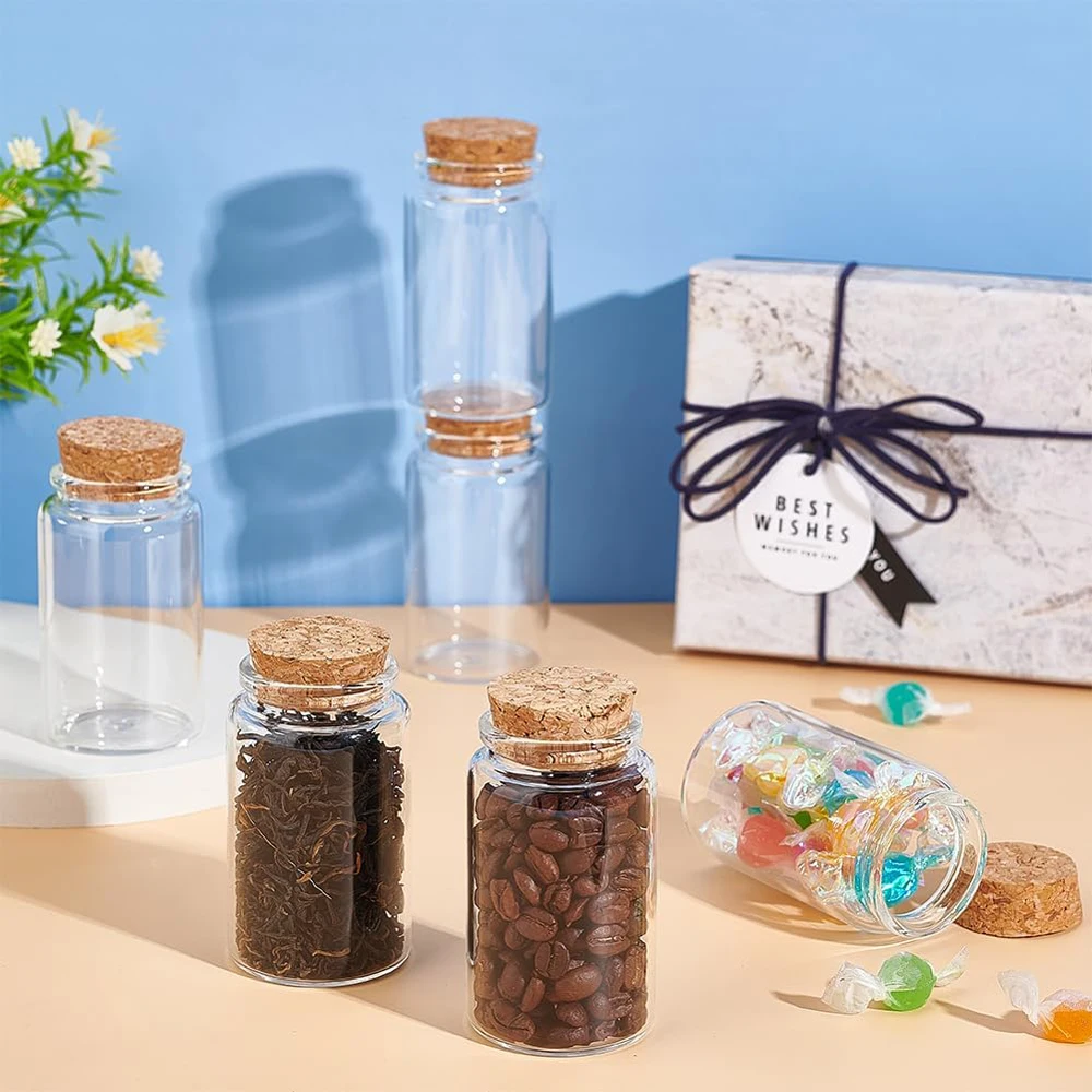 100ml Mini Glass Bottles with Cork Stoppers, Wish Message Bottles for Wedding Party Supplies, DIY Craft, Baby Shower Favors 3