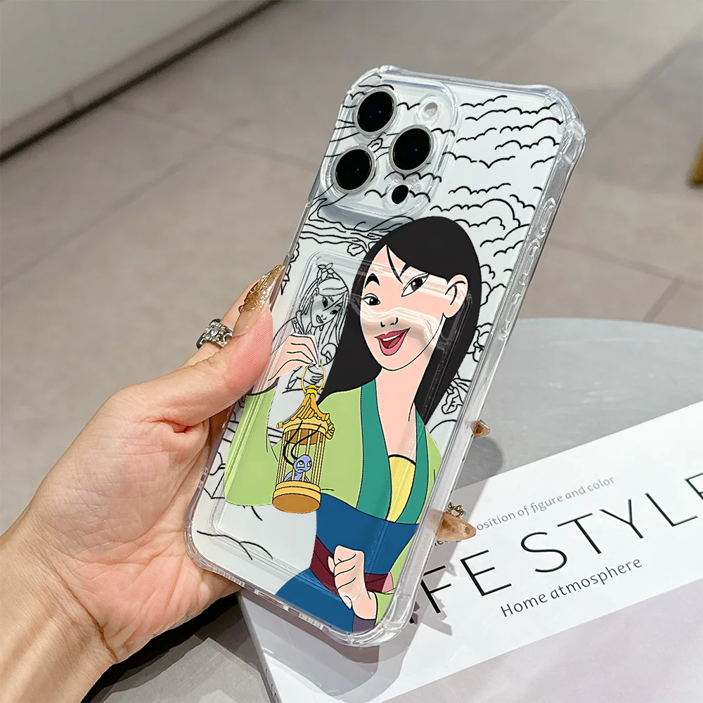 Beauty and the Beast Mulan Princess Phone Card Holder Case