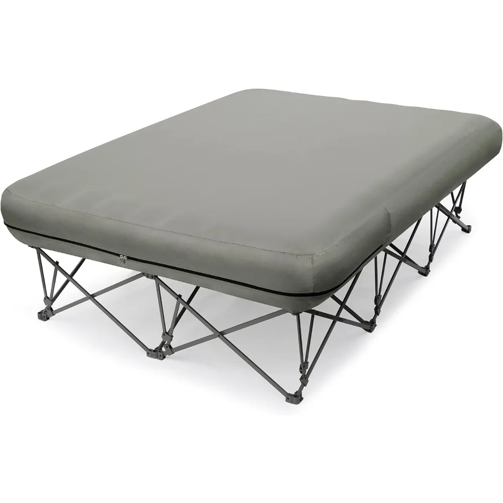 KAMPKEEPER 2 Person Camping Cot,Folding Camping Bed with Inflatable Air Mattress and Carry Bag,for Outdoor Travel Camp Beach