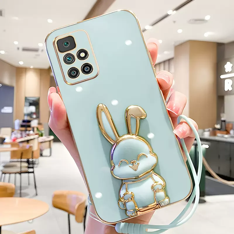 Galvanizáló nyúltartó szilikon tok Xiaomi Redmi Note 12 4g Pro Plus 12pro 5g 11s 10s 12c 10c a1 nyakpántos csuklópánt borításhoz_voghion.com