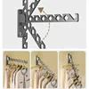 Clothes Drying Rack Adjustable Angle Clothes Hanger Wall-mounted Coat Dryer Collapsible Clothing Organizer Large Loading-bearing 6