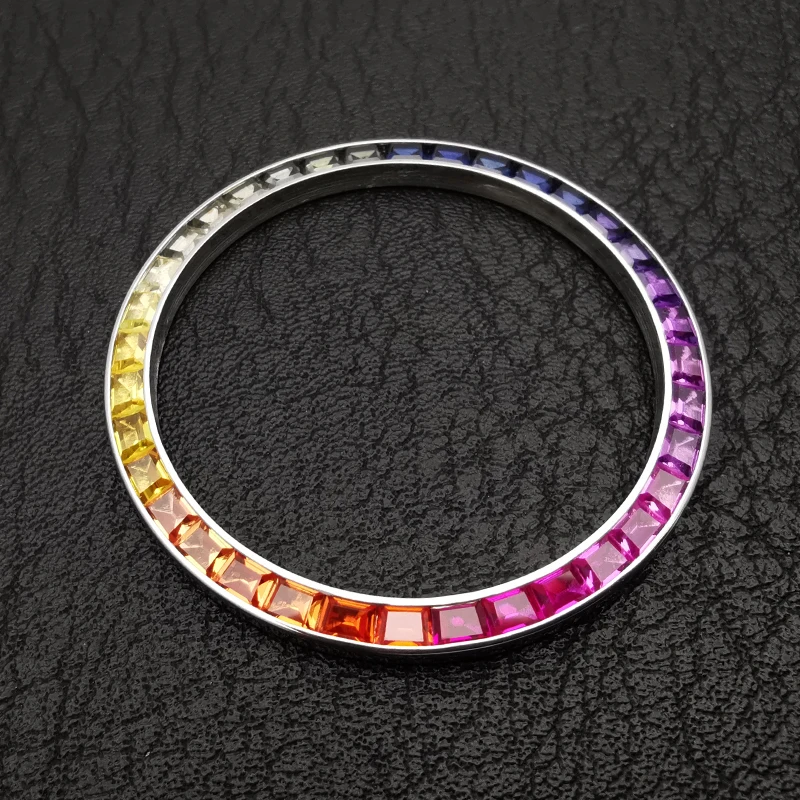 Rainbow Gems Diamond Bezel Per Data 31Mm 34Mm 36Mm 41Mm, Parti Dell'Orologio