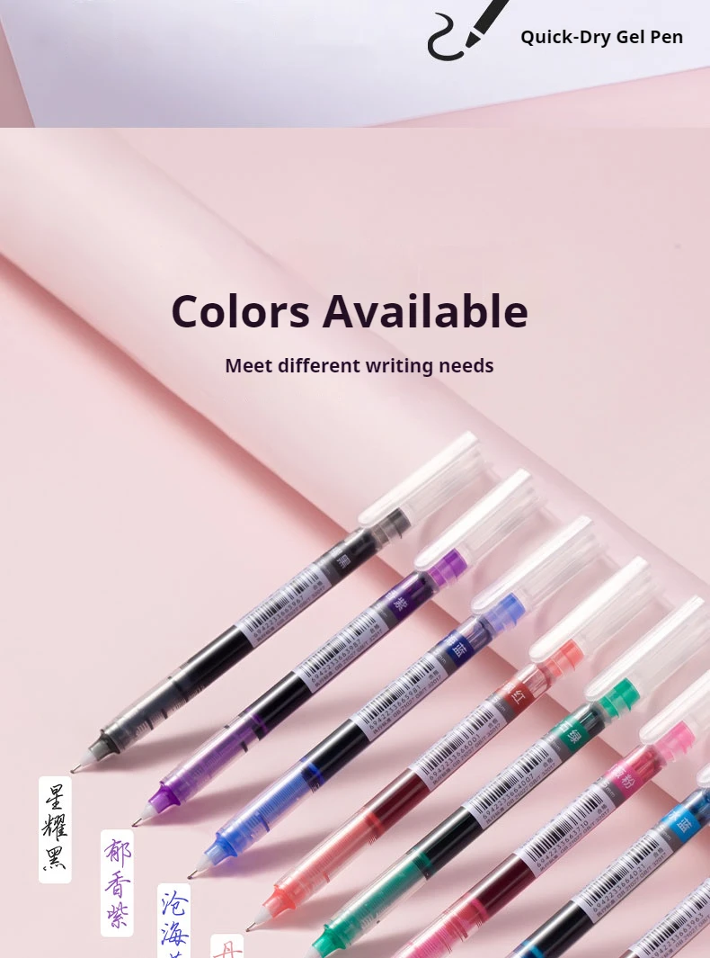 10-teiliges Gelschreiber-Set in verschiedenen Farben mit Nadelspitze, glattes Schreiben, lustiges Briefpapier, Geschenk für Studenten, Sammler-Stift-Kollektion – Detail 2