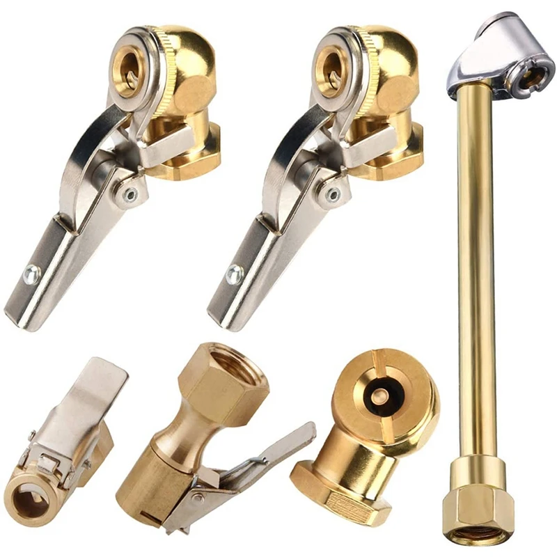 6Pcs 1/4 Inch Air Chuck Set FNPT Dual Head Air Chuck, Open Flow Chuck