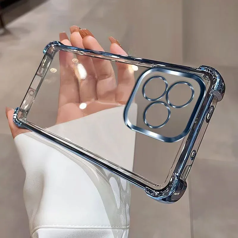 Plating Lens Protection Anti-Shock Back Case with Four-Corner Reinforcement