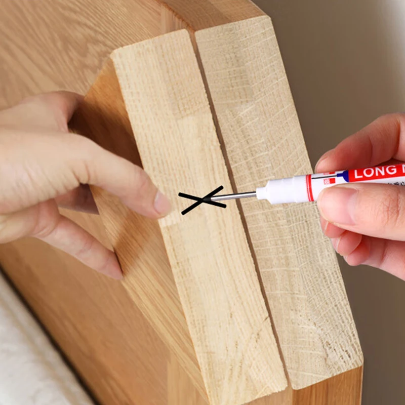 1PC Long Nib Marker Construction Pen For Metal Oil Waterproof Thin Head Wood Craft Pen Extended 20mm Long Head Deep Hole Marker