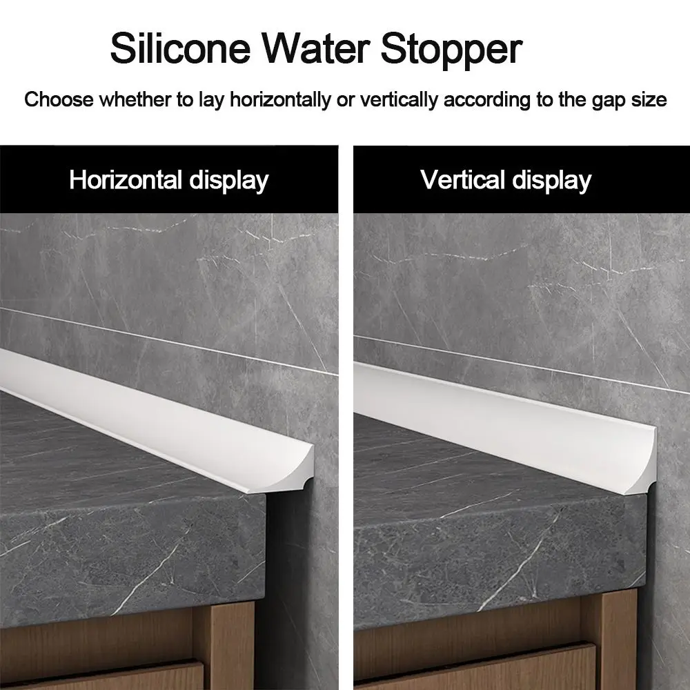 Description Picture 4 of itemShower Dam Silicone Dry and Wet Separation Door Bottom Sealing Strip Self-Adhesive Water Stopper Water Retaining Strip