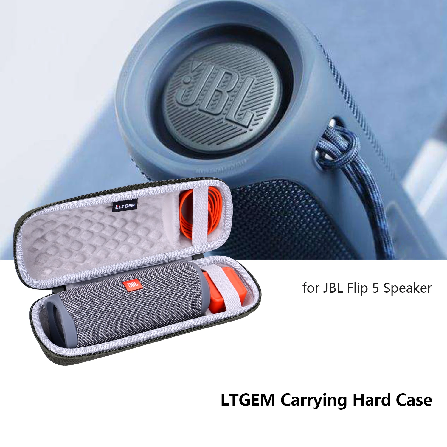 LTGEM EVA Hard Carrying Case for JBL FLIP 6 FLIP 5 Waterproof Portable Bluetooth Speaker