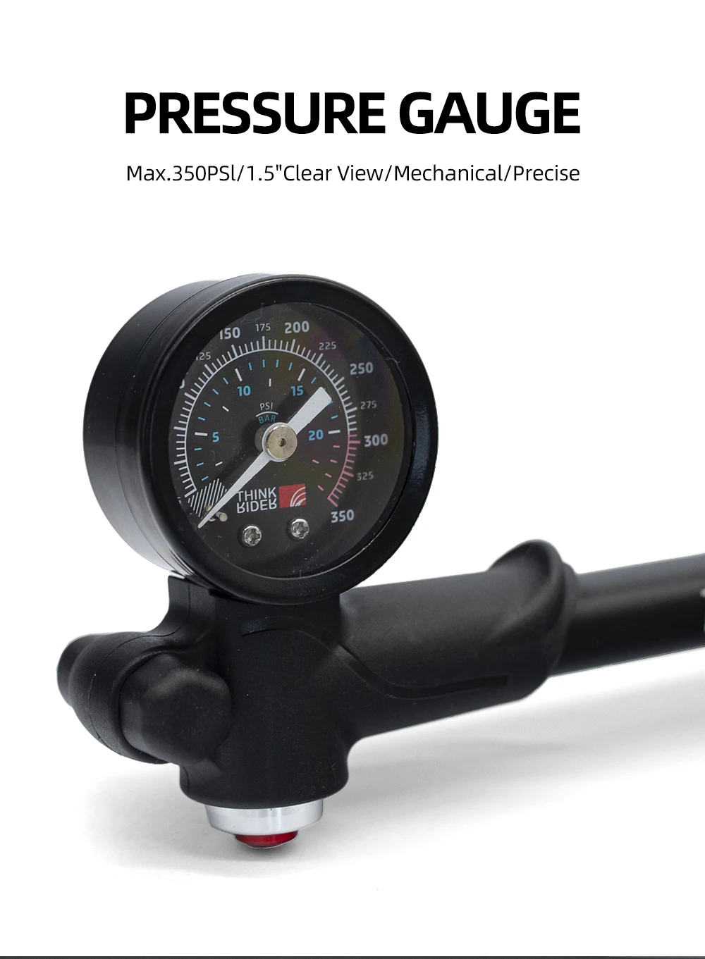 Description Picture 5 of itemNEW ThinkRider Portable High-pressure 350psi Bike Air Pump with Gauge for Fork & Rear Suspension Shock Absorber Mountain Bicycle