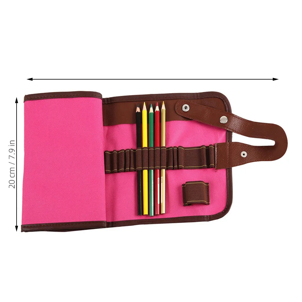 롤업 펜슬 케이스 캔버스 수납 파우치 색연필 정리함 48 슬롯 컴팩트 컬러 펜슬 정리함 예술가에게 적합