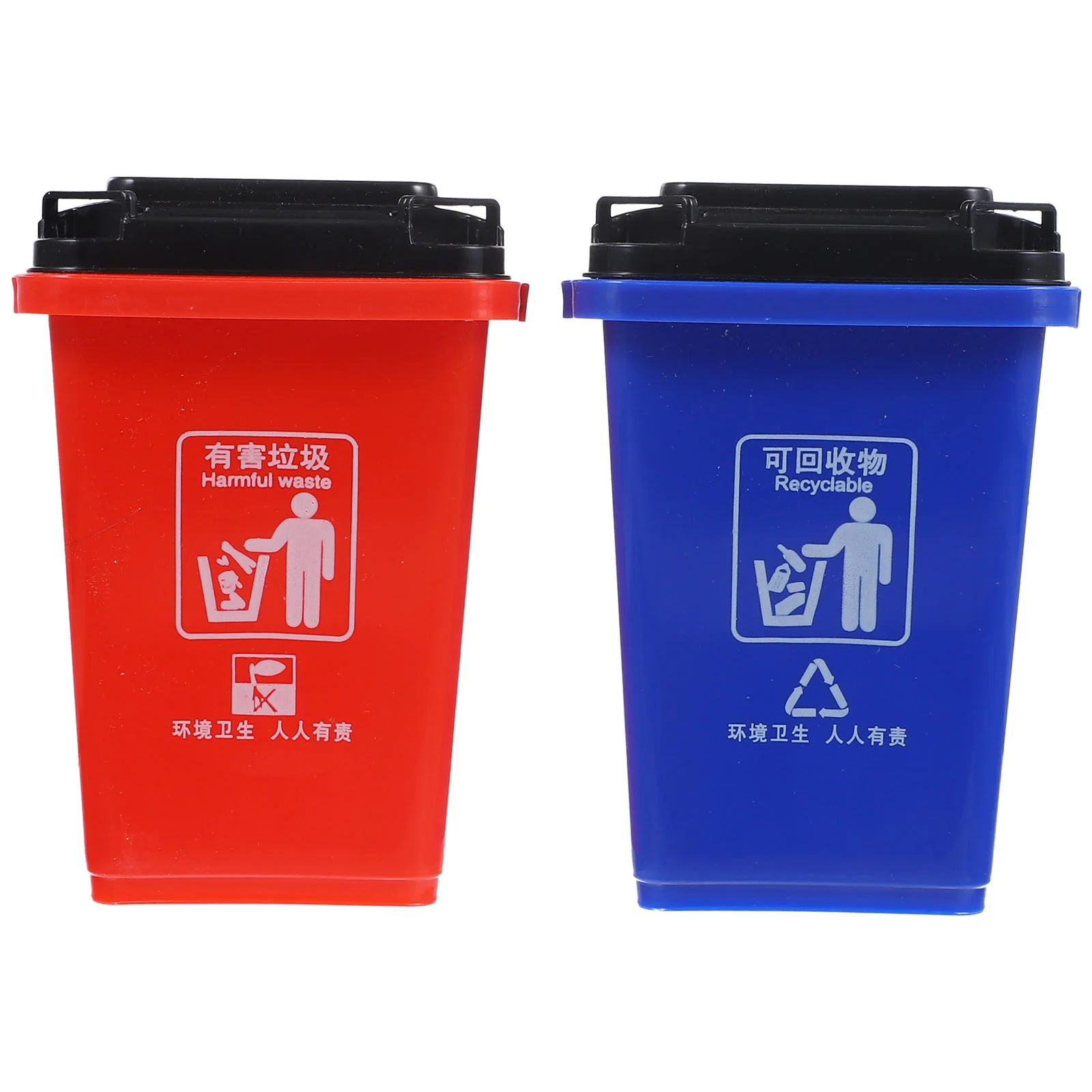 

Zerodeko Shelving Brackets 2Pcs Mini Curbside Garbage Trash Bin Pen Holder Tiny Recycle Can Pencil Cup Trash Bin Makeup Brush