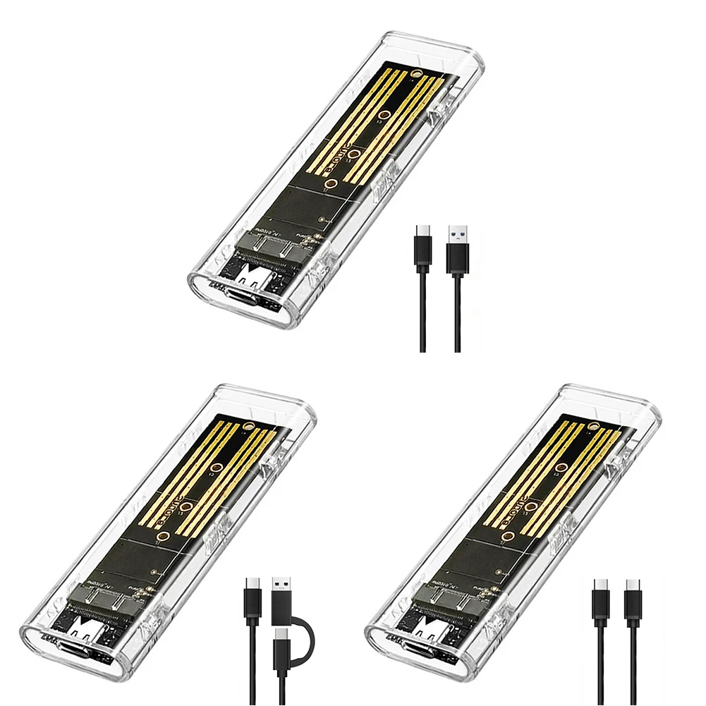 M.2 NVME NGFF M2 SSD Enclosure USB Type C External SSD Case 10Gbps PCIe NGFF SATA For Tablet Laptop