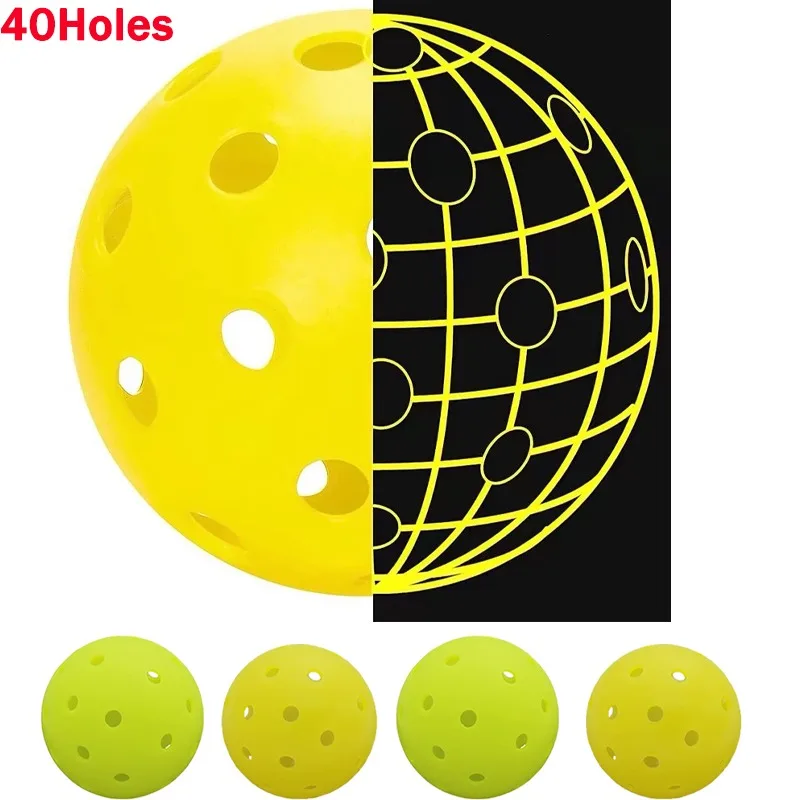 1PC 40Holes Pickleball For Competition Aperture PE Pickle Balls Rotational Molding Elastic Durable Green Yellow Competitive Ball