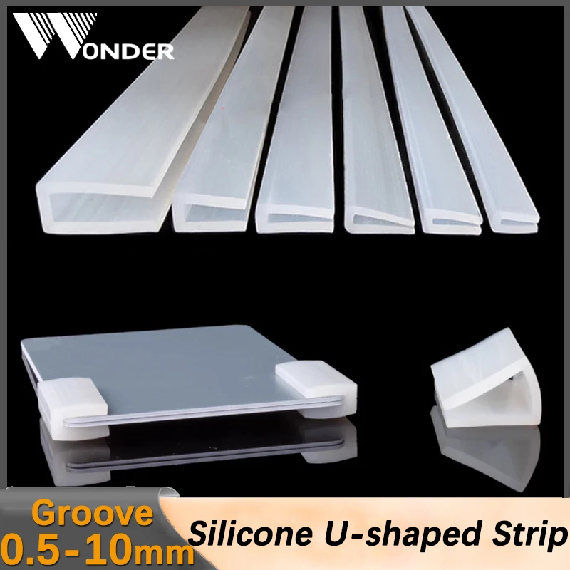 U-Shaped Silicone Rubber Sealing Strip Shower Door Glass Weatherstrip Edge Guard Translucent White 0.5mm-10mm door seal strip sealing strip tape window seal strip sealing tape sealing strip rubber seal strip rubber door weatherstripping silicone seal strip shower door seal rubber shower seal