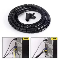 Flexible Expandable Cable Tube Sleeve 2M Wire Wrap Cord Organizers Office Home Under Desk Cable Tube Hider for TV PC Computer 2