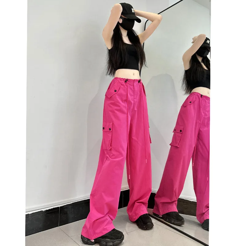

Frock pants women's summer thin high waist thin ice silk drape wide leg narrow version casual American cotton sweatpants