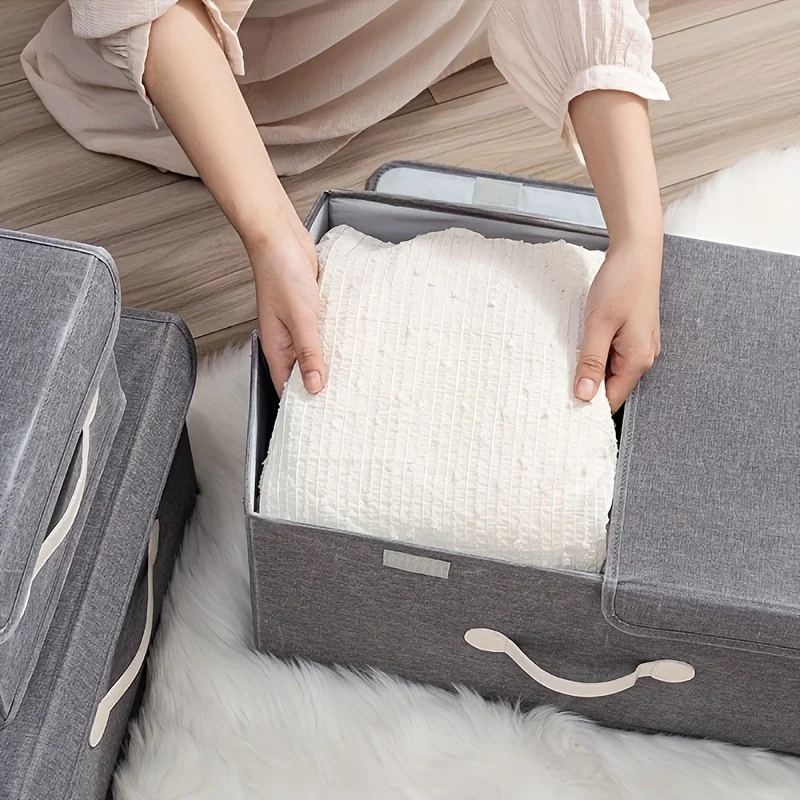 1pc/storage box household clothes fabric wardrobe storage box basket toy clothing storage box artifact foldableable box 3