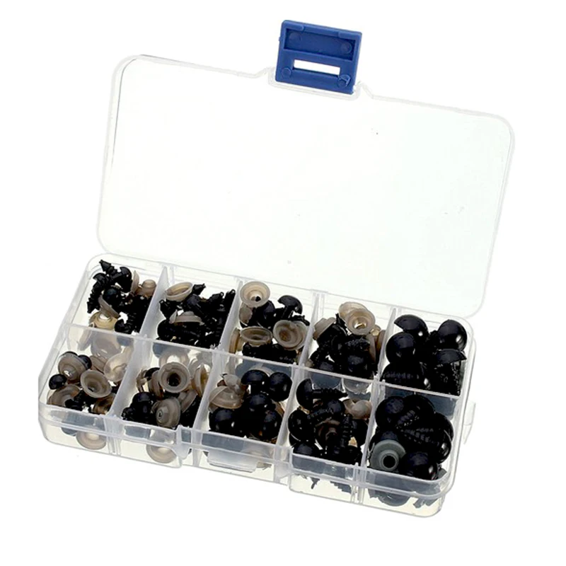 100pcs Black Eyeball Doll Accessories Black Plastic Crafts Eyes For Toys 6-14mm DIY Funny Toy Eyes Accessories For Animal Dolls 5
