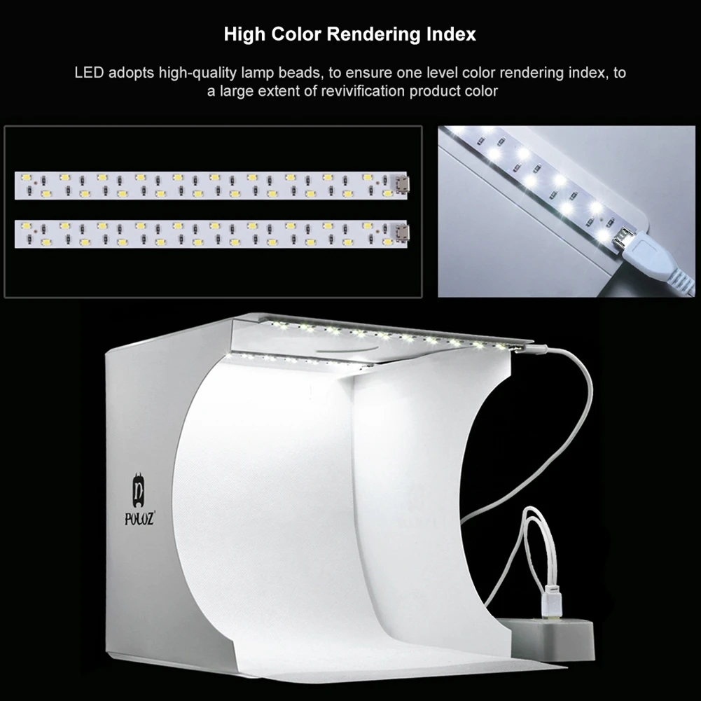 24x23x22cm USB 5V Softbox Photo 2 LED Panel Light Studio Box 6 Color Backgrounds Tabletop Photography Soft Shooting Tent Box
