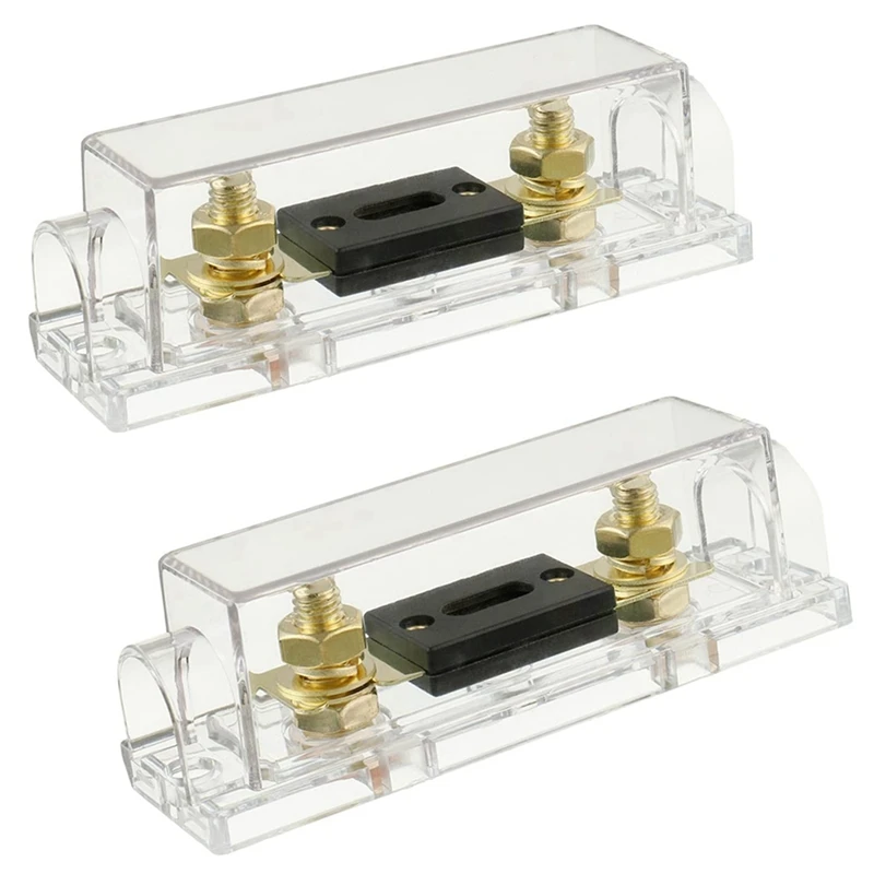 

Promotion! 4 Pcs 100A Transparent Case ANL Fuse Holder And 2 Pieces Of 100A 32V DC ANL Fuse Suitable For Audio And Video Systems