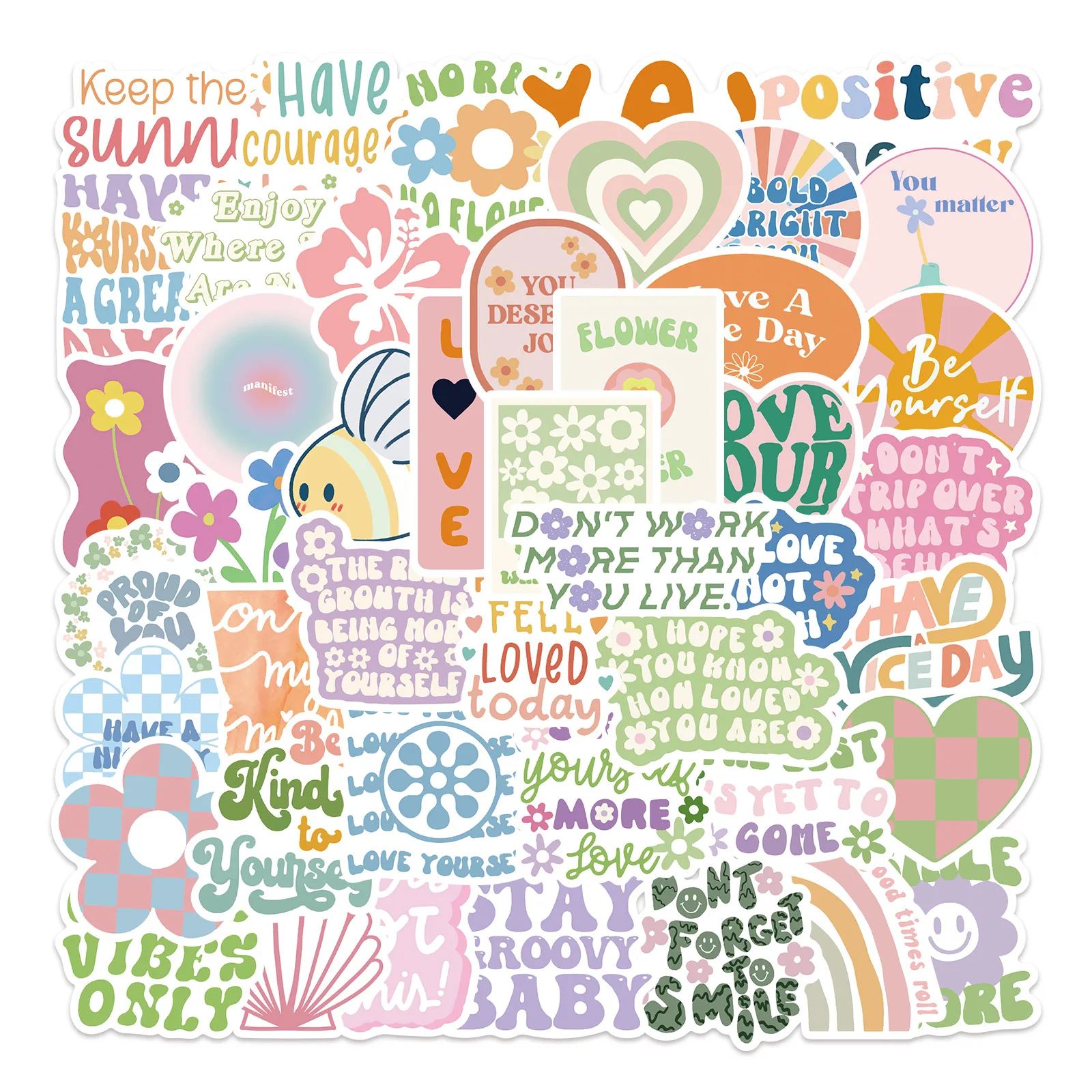 Decorative Stickers Danish Floral Waterproof Graffiti Sticker Aesthetic Luggage Laptop Phone Guitar Skateboard Stickers 10/30/50/100Pcs