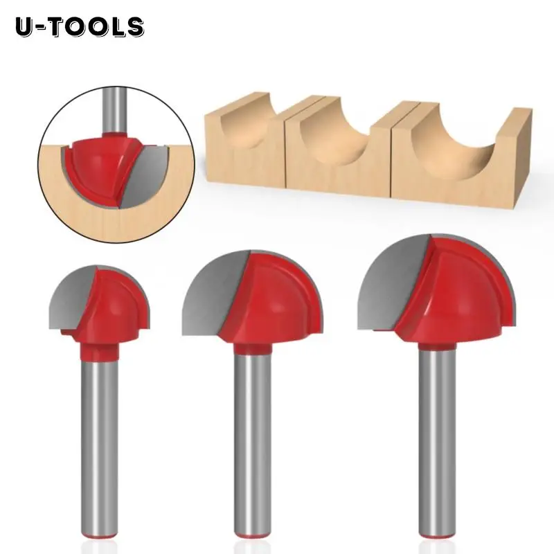 

U-TOOLS Round Bottom Lace Knife 6mm Shank 1/4/5pcs Handle for Woodworking Half Round Relief Knife Engraving Machine Ball Knife