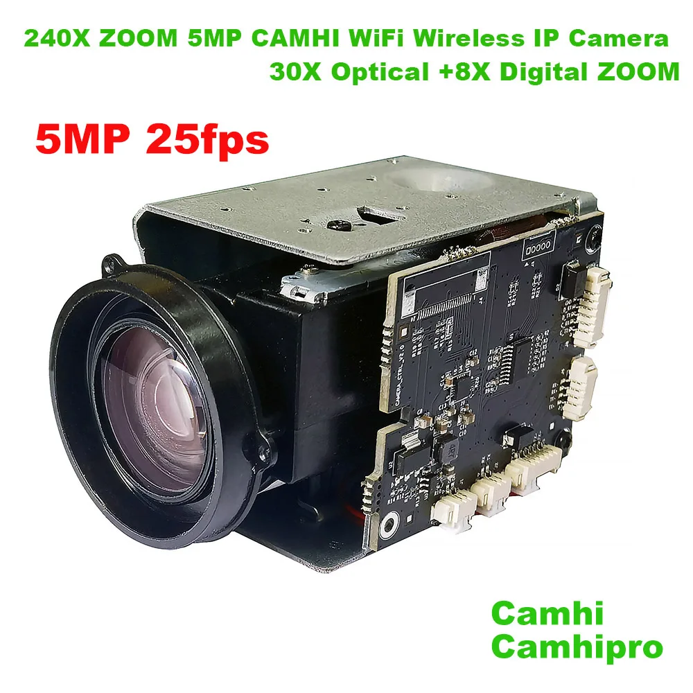 Camhi CamHipro беспроводная Wi-Fi 5MP 240X зум, гуманоидная SONY IMX 335 IP-камера, DV рекордер, поддержка SD микрофона, динамик