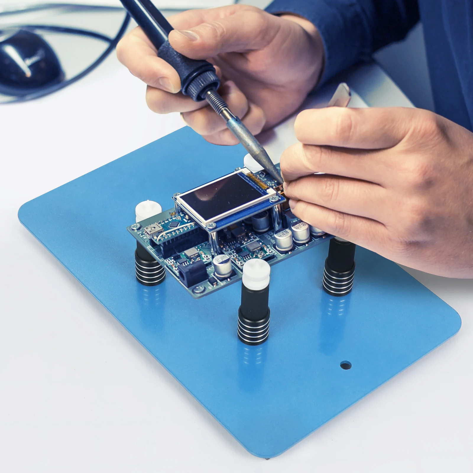 NEWACALOX Magnetic PCB Board Fixed Clip Flexible Arm Welding Auxiliary Tool Soldering Third Hand Welding Positioner Holder soldering helping hands