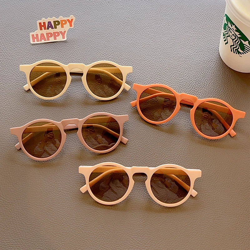 Children Round Solid Frosted Sunglasses Kids Outdoor Sun Protection Acrylic UV400 Glasses Boys Girls Polarized Glasses kids sunglasses,children sunglasses