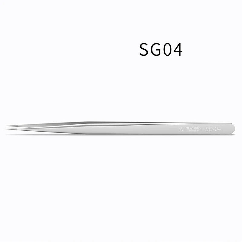 1Pcs QIANLI MEGA-IDEA SG04 Extremely Sharp Stainless Steel Tweezers Repair Tool Mobile Phone Repair Clip Flying Wire Screw