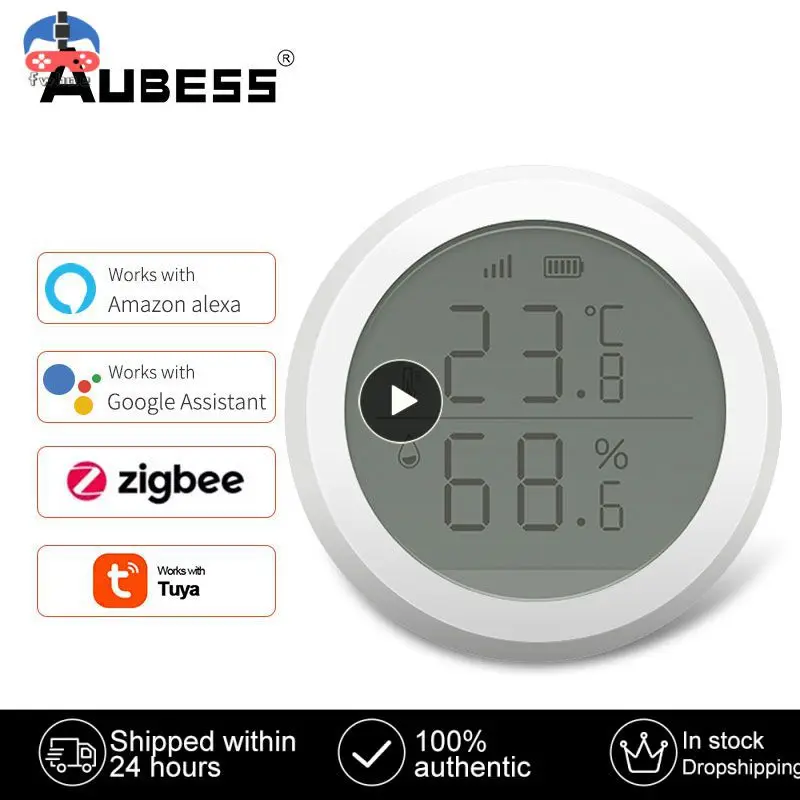 

Tuya Smart Thermometer Home Indoor Temperature And Humidity Sensor With LCD Display APP Voice Control Alexa Home
