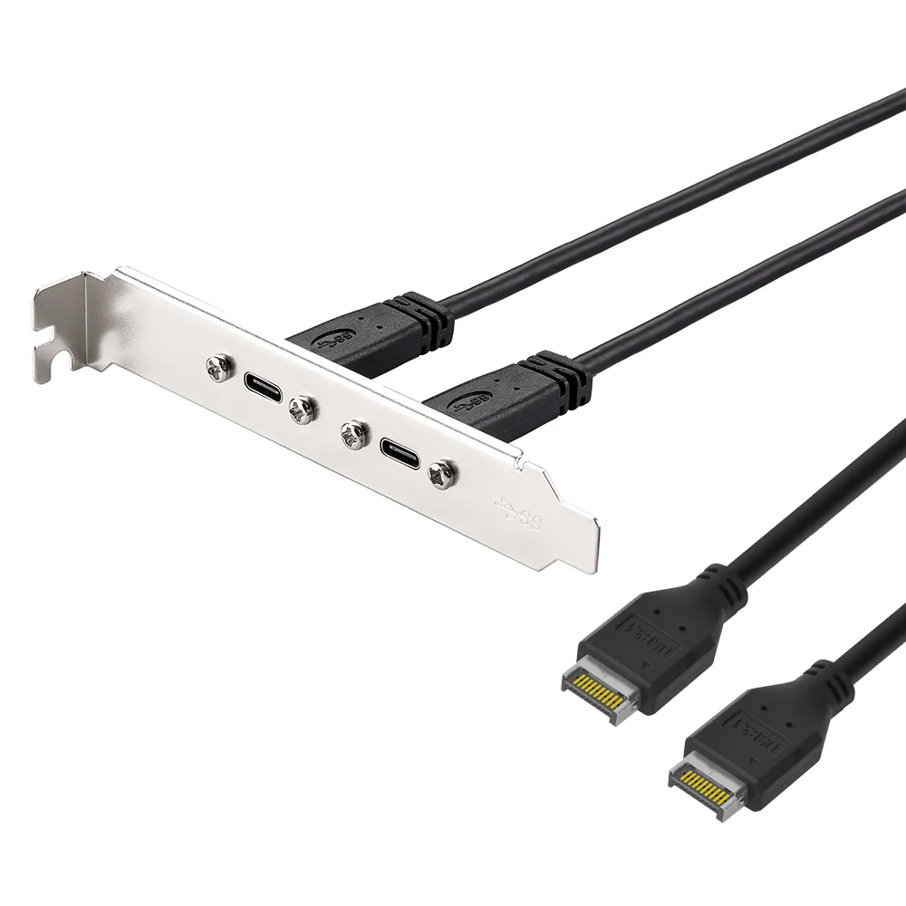 RGEEK 50cm USB-C Female Connector Extension Cable with Panel Mount Screw