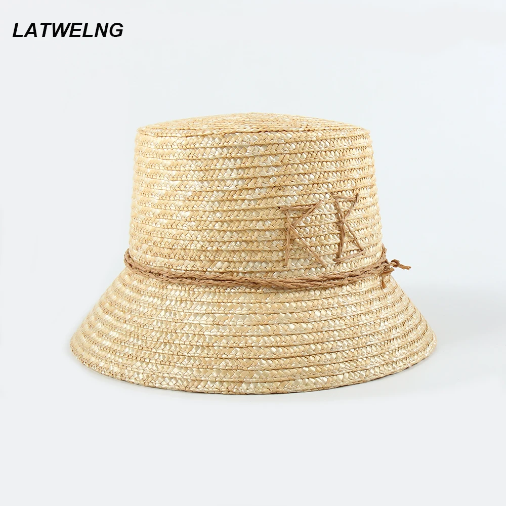 Bucket Hats For Woman 2024 New Fashion Straw Bucket Hats For Women