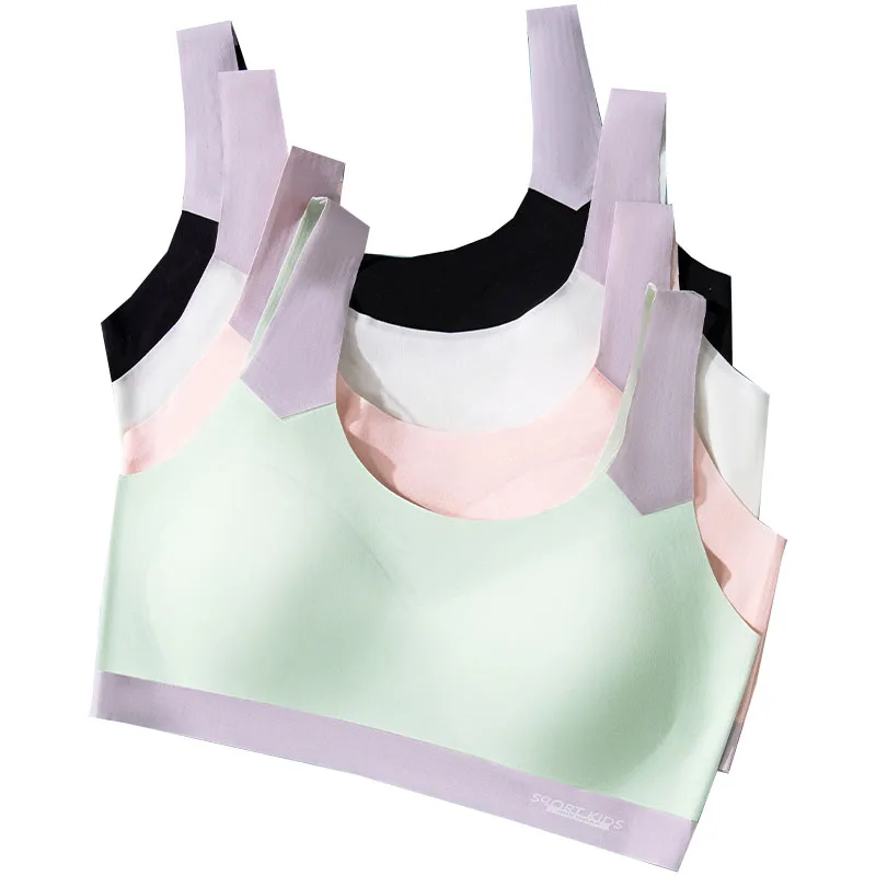 2 stücke Dünne Mädchen Trainings Bhs Student Weste Unterwäsche Kinder Bralette Jugendliche Atmungsaktive Tops Teenager Kind Sport Bhs M-2XL – Detail 10