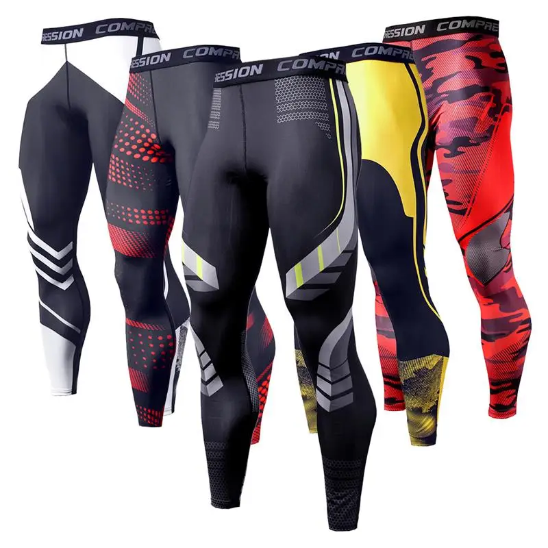 Mens Gym Compression Leggings Sport Training Pants Men Running Tights Trousers Men Sportswear Dry Fit Jogging Pants