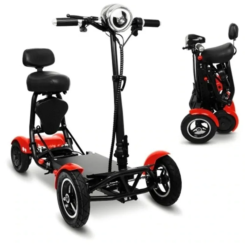 10 Inch Folding Electric Mobility Scooter Protable 4 Wheel 36V 500W Dual Motor Powerful Electric Scooter For Seniors Disabled ce en15194 approved certificate 36v 200w 250w front drive 12 inch front and back function trail electric bike for disabled